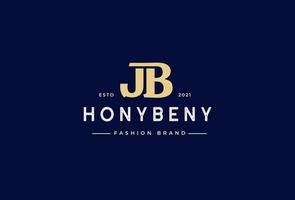 Initial letter J B logo vintage style design concept. Initial symbol for brand corporate business identity. Alphabet vector element