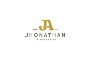 Initial letter J A logo vintage style design concept. Initial symbol for brand corporate business identity. Alphabet vector element