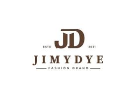 Initial letter J D  logo vintage style design concept. Initial symbol for brand corporate business identity. Alphabet vector element