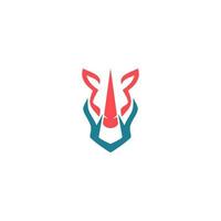 rhino head logo design, animal head abstract logo vector