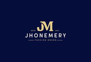Initial letter J M logo vintage style design concept. Initial symbol for brand corporate business identity. Alphabet vector element