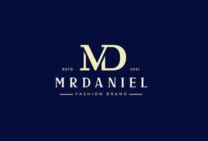 Initial letter MD logo vintage style design concept. Initial symbol for brand corporate business identity. Alphabet vector element