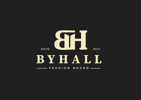 Initial letter B H logo vintage style design concept. Initial symbol for brand corporate business identity. Alphabet vector element