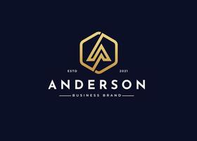 Creative letter A monogram hexagon logo design concept. Initial symbol for corporate business identity. Alphabet vector element