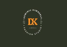 Initial letter D K vintage style logo design concept. Initial symbol for corporate business identity. Alphabet vector element