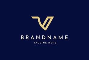 Creative letter V minimalist logo design concept. Initial symbol for corporate business identity. Alphabet vector element