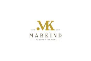 Letter MK logo vintage style design concept. Initial symbol for brand corporate business identity. Alphabet vector element