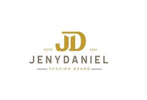 Initial letter J D logo vintage style design concept. Initial symbol for brand corporate business identity. Alphabet vector element