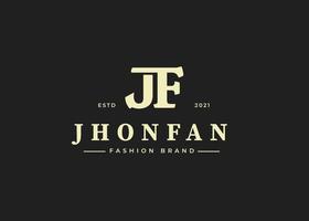 Initial letter J F logo vintage style design concept. Initial symbol for brand corporate business identity. Alphabet vector element