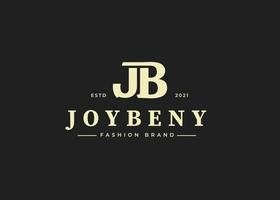 Initial letter J B  logo vintage style design concept. Initial symbol for brand corporate business identity. Alphabet vector element