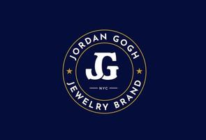 Initial letter J G logo vintage style design concept. Initial symbol for brand corporate business identity. Alphabet vector element