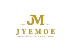 Initial letter J M logo vintage style design concept. Initial symbol for brand corporate business identity. Alphabet vector element