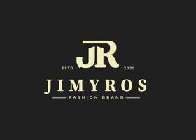 Initial letter J R  logo vintage style design concept. Initial symbol for brand corporate business identity. Alphabet vector element