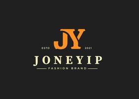 Initial letter J Y logo vintage style design concept. Initial symbol for brand corporate business identity. Alphabet vector element