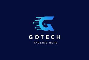 Creative letter G tech style logo design concept. Initial symbol for corporate business identity. Alphabet vector element