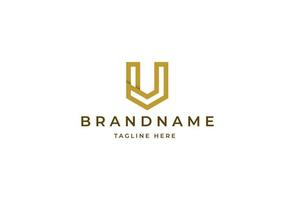 Creative letter U minimalist logo design concept. Initial symbol for corporate business identity. Alphabet vector element