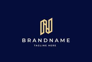 Creative letter N monogram logo design concept. Initial symbol for corporate business identity. Alphabet vector element