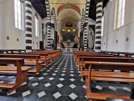 MONTEROSSO AL MARE, ITALY - JUNE, 8 2019 - Pictoresque village of cinque terre italy old church photo