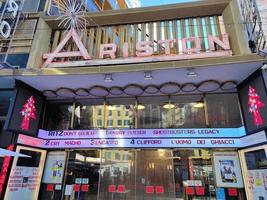 SANREMO, ITALY - DECEMBER 13, 2021 - Ariston theater ready for 2022 season, hosting the famous song competition Festival of Sanremo photo