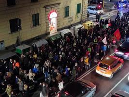 GENOA, ITALY - JANUARY 15 2022 - No green pass no vax protest photo