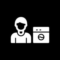 Man Doing Laundry Vector Icon Design