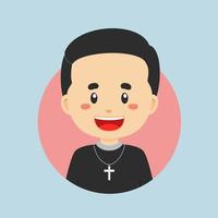 avatar de un sacerdote personaje vector