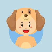 avatar de un personaje con perro disfraz vector