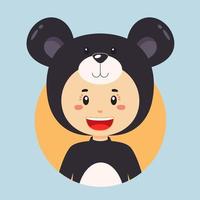 avatar de un personaje con oso disfraz vector