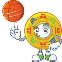 Chinese circle feng shui cartoon character style vector