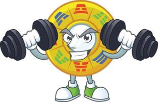 Chinese circle feng shui cartoon character style vector