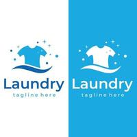 Laundry logo template creative design with the concept of washing machine, clothes or clothing, foam. Logo for washing , badge,company. vector