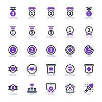 Award and Badge icon pack for your website design, logo, app, and user interface. Award and Badge icon mixed line and solid design. Vector graphics illustration and editable stroke.