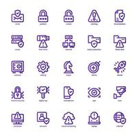 Internet Security icon pack for your website design, logo, app, and user interface. Internet Security icon basic line gradient design. Vector graphics illustration and editable stroke.