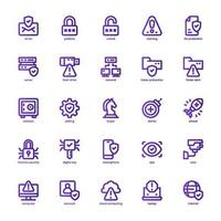 Internet Security icon pack for your website design, logo, app, and user interface. Internet Security icon basic line gradient design. Vector graphics illustration and editable stroke.