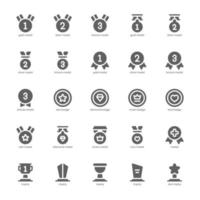 Award and Badge icon pack for your website design, logo, app, and user interface. Award and Badge icon glyph design. Vector graphics illustration and editable stroke.