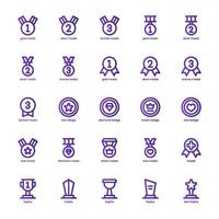 Award and Badge icon pack for your website design, logo, app, and user interface. Award and Badge icon basic line gradient  design. Vector graphics illustration and editable stroke.