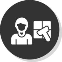 Man Cleaning Window Vector Icon Design