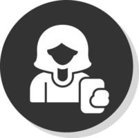 mujer tomando selfie vector icono diseño