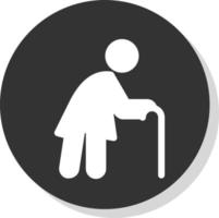 Old Woman Vector Icon Design