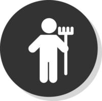 Man Holding Mop Vector Icon Design