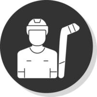 Hockey Player Vector Icon Design