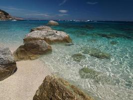 Seagull bay baia dei gabbiani beach sardinia view crystal waters photo