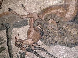 antiguo mosaico romano de villa del casale, sicilia foto