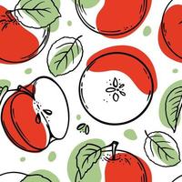 APPLE PATTERN Delicious Fruit Seamless Vector Illustration