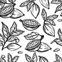 COCOA MONOCHROME Sketch Seamless Pattern Vector Illustration