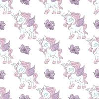 DANCING UNICORN Fairy Tale Seamless Pattern Vector Illustration