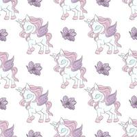 DANCING UNICORN Fairy Tale Seamless Pattern Vector Illustration