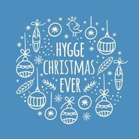 ABSTRACT HYGGE CHRISTMAS CARD Hand Drawn Vector Illustration