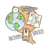 AVIA DELIVERY SERVICES Smartphone Click Vector Illustration