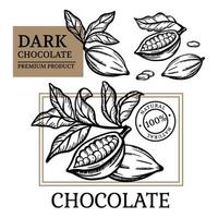 CHOCOLATE LABELS Cocoa Design Label Vector Illustration Set